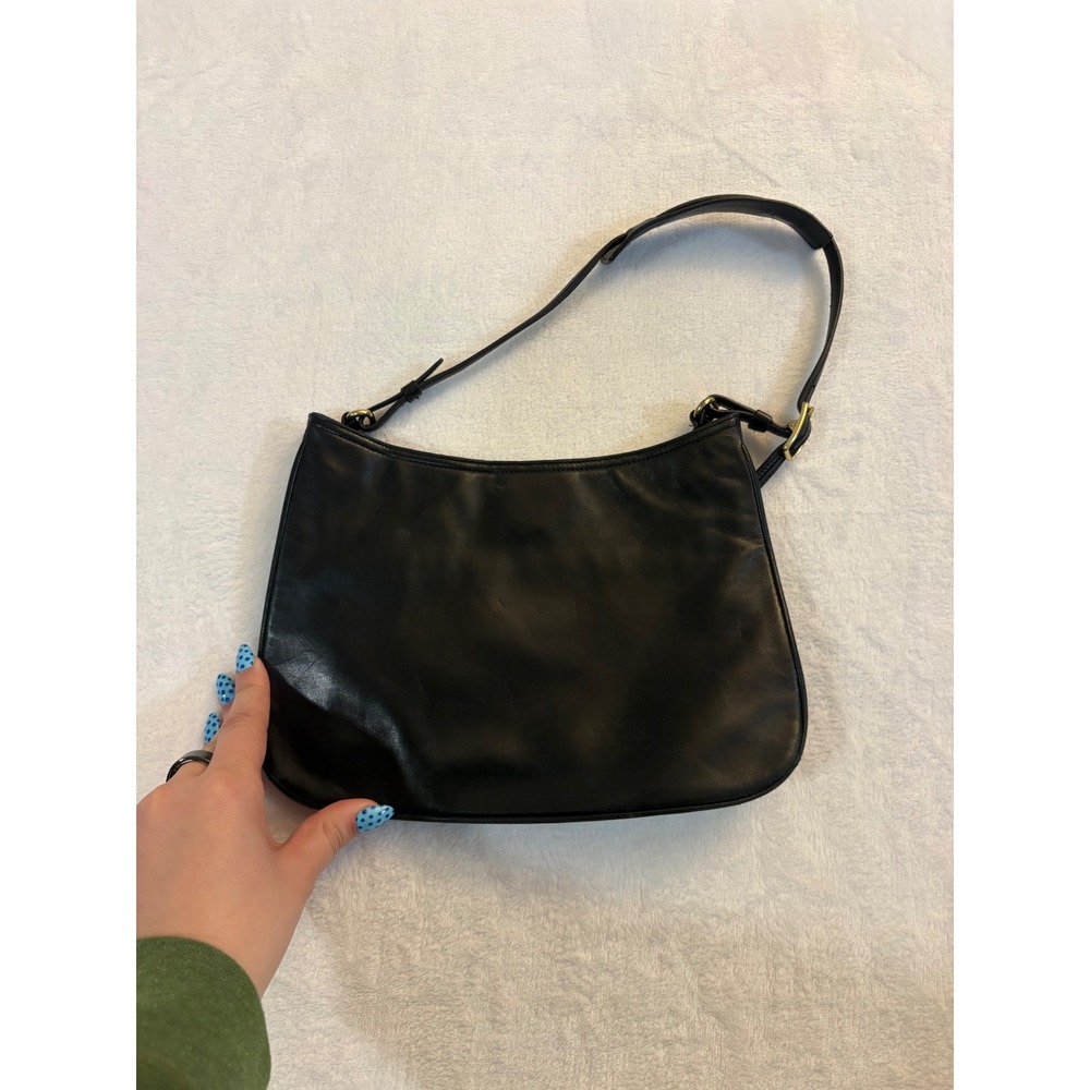 Coach Vintage Black Lamb Nappa Leather Shoulder Bag 8165 Small Hobo Purse